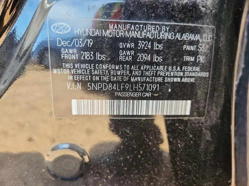 2020 HYUNDAI ELANTRA SEL  