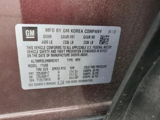 2022 CHEVROLET TRAILBLAZER LT  