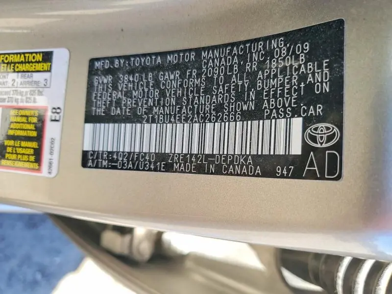 2010 TOYOTA COROLLA LE  
