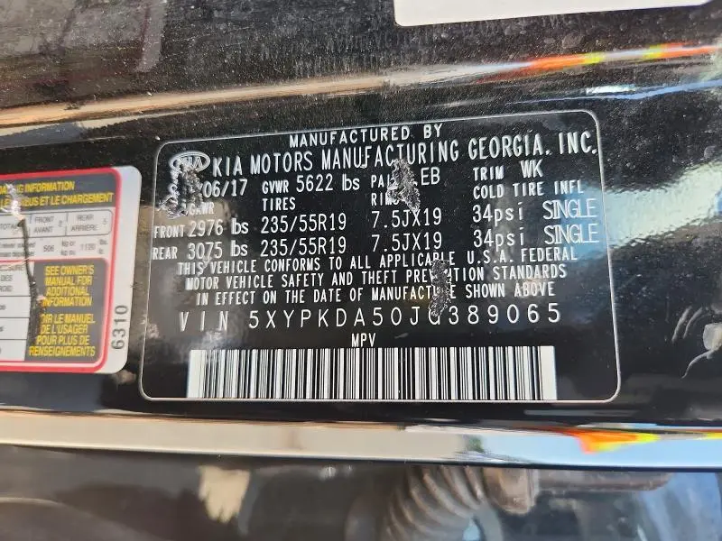 2018 KIA SORENTO SX V6  