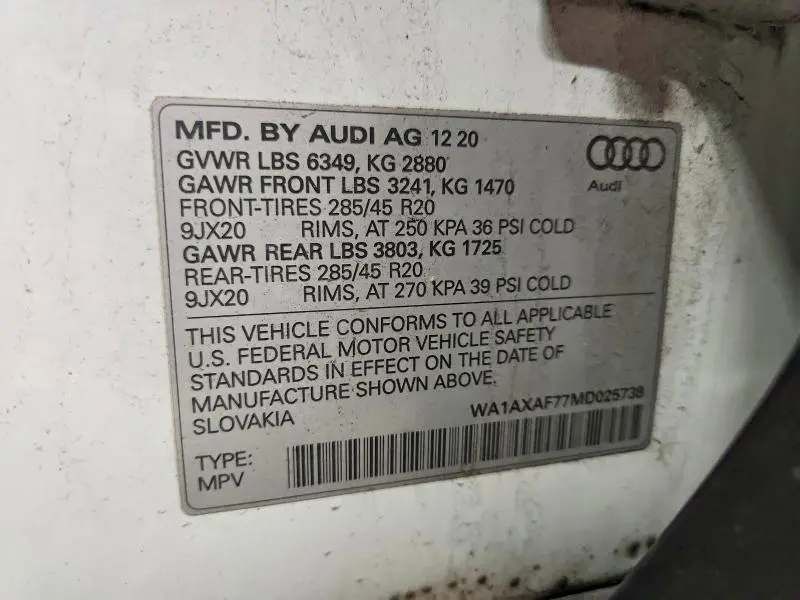 2021 AUDI Q7 PREMIUM  