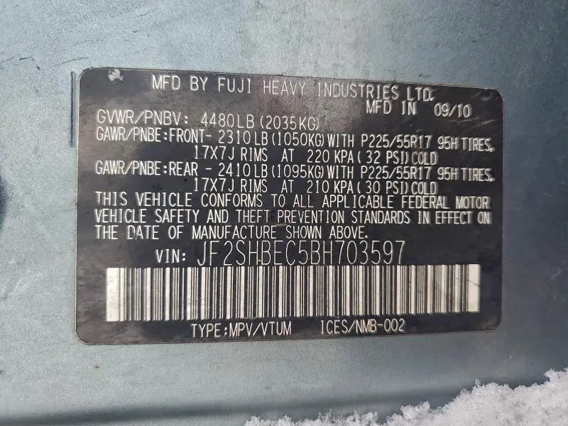 2011 SUBARU FORESTER LIMITED  