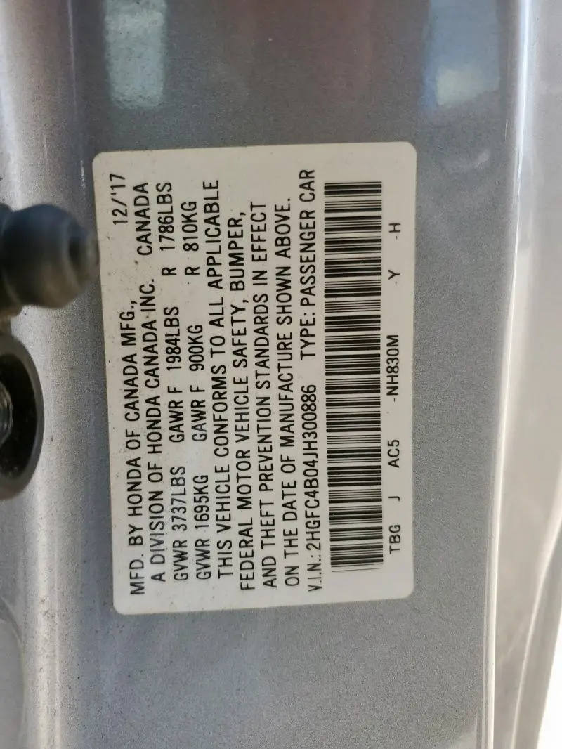 2018 HONDA CIVIC LX  