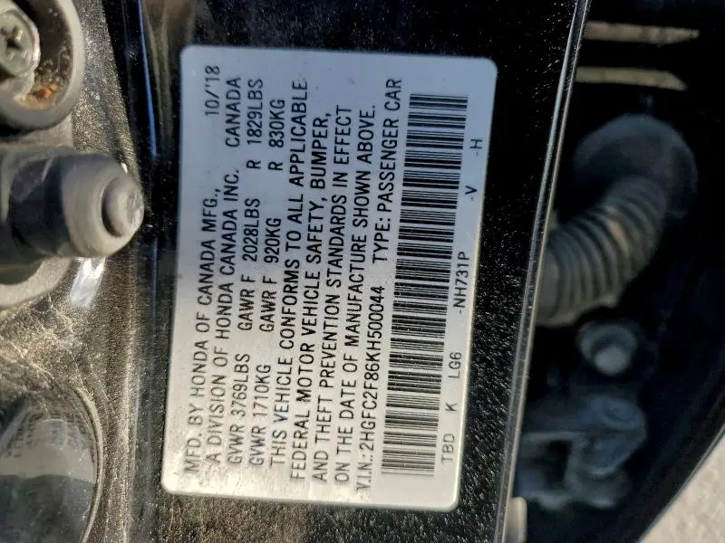 2019 HONDA CIVIC SPORT  