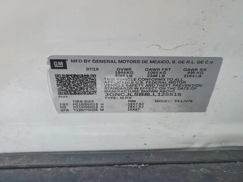 2020 CHEVROLET TRAX 1LT  