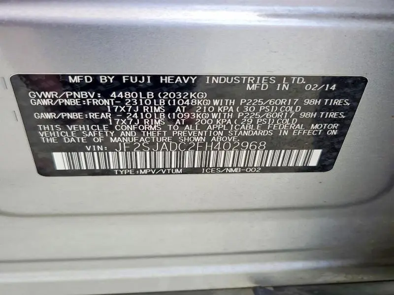 2015 SUBARU FORESTER 2.5I PREMIUM  