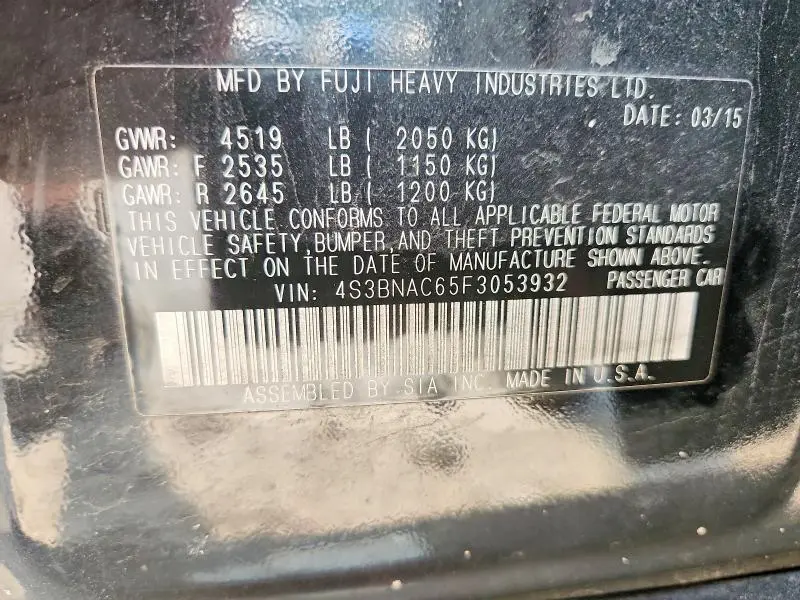 2015 SUBARU LEGACY 2.5I PREMIUM  