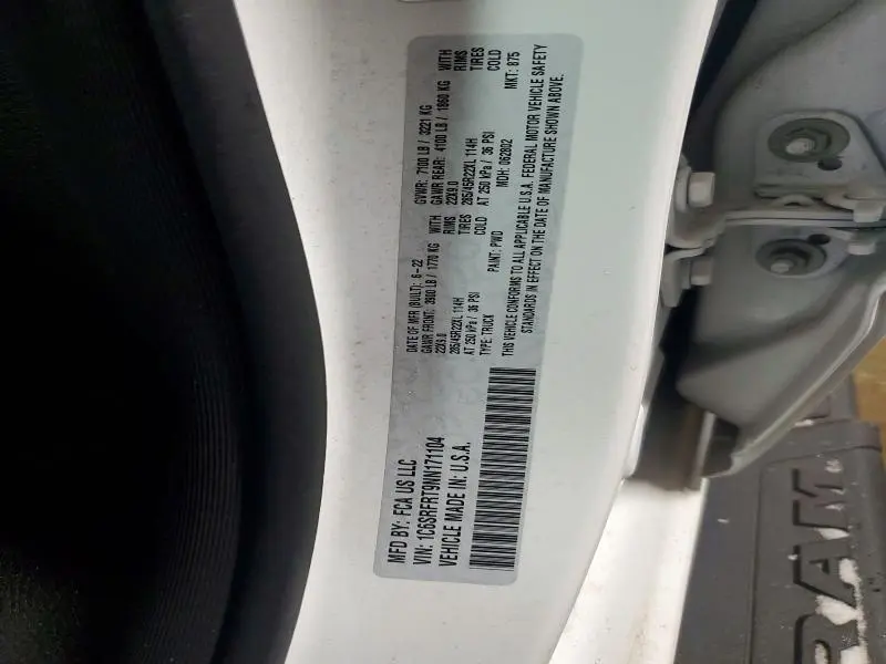 2022 RAM 1500 LARAMIE  