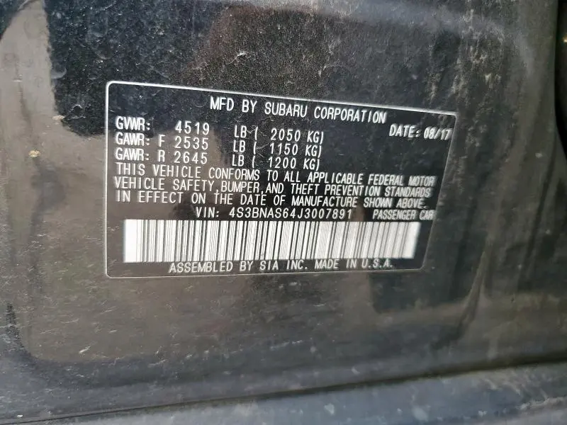 2018 SUBARU LEGACY SPORT  