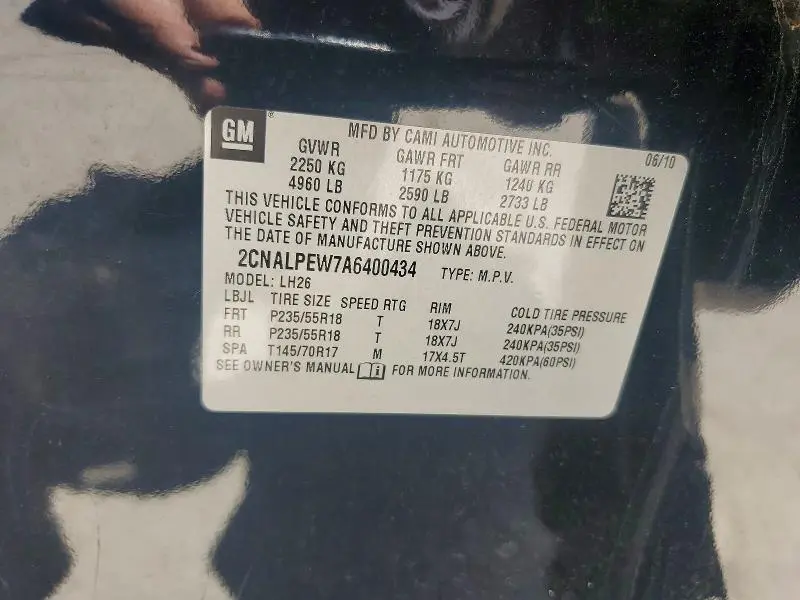 2010 CHEVROLET EQUINOX LT  