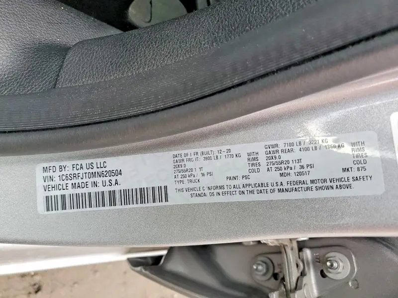 2021 RAM 1500 LARAMIE  
