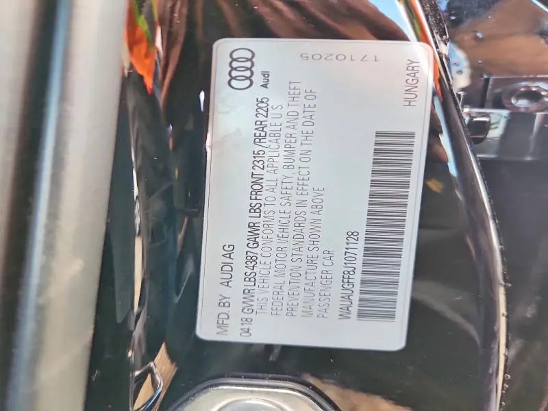 2018 AUDI A3 PREMIUM  