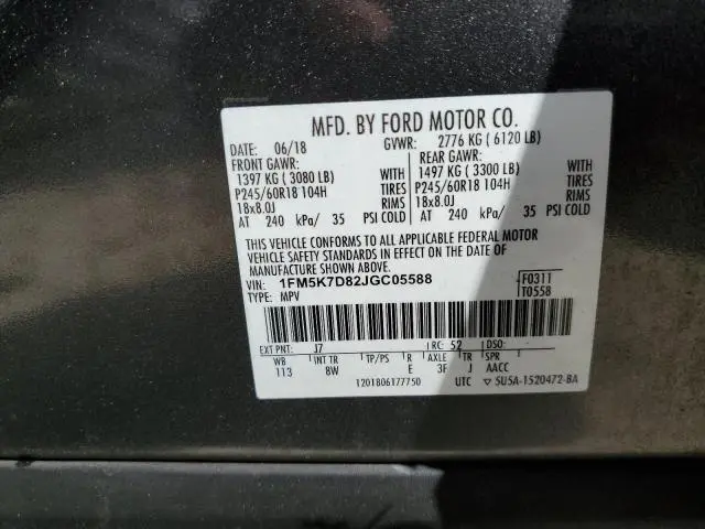 2018 FORD EXPLORER XLT  