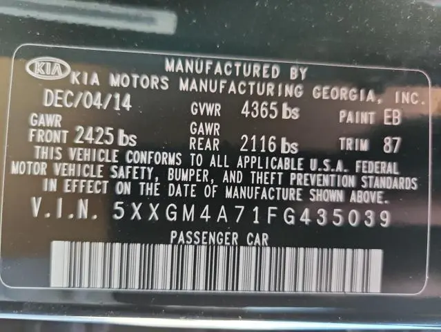 2015 KIA OPTIMA LX  