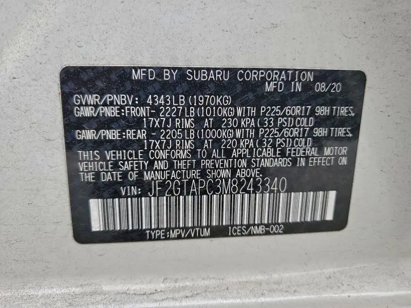 2021 SUBARU CROSSTREK PREMIUM  