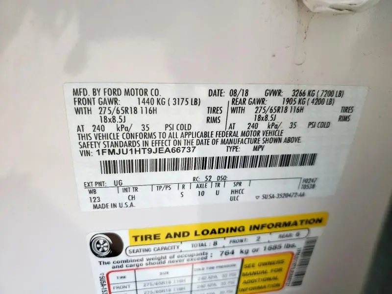 2018 FORD EXPEDITION XLT  