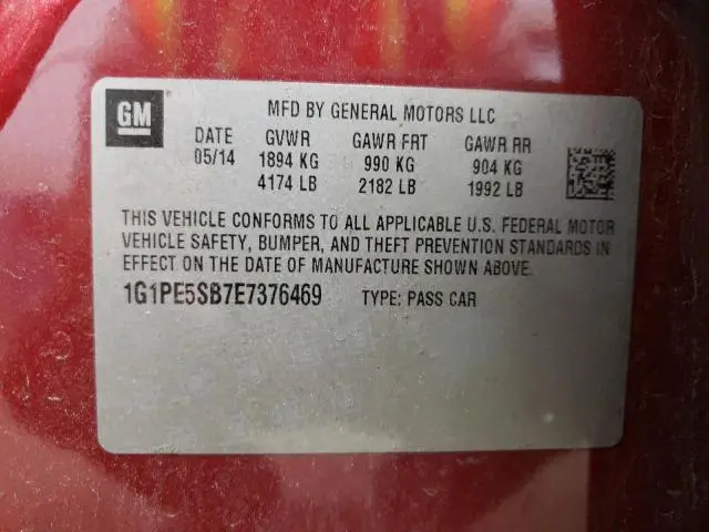 2014 CHEVROLET CRUZE LT  