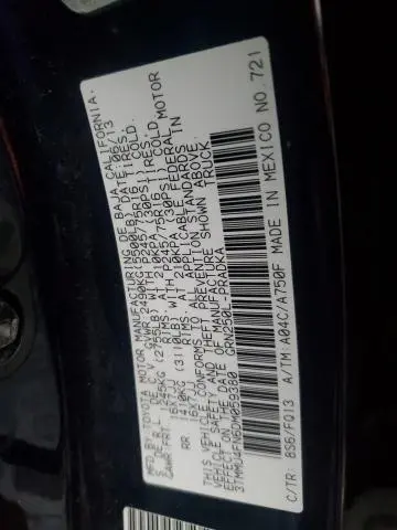 2013 TOYOTA TACOMA DOUBLE CAB LONG BED  