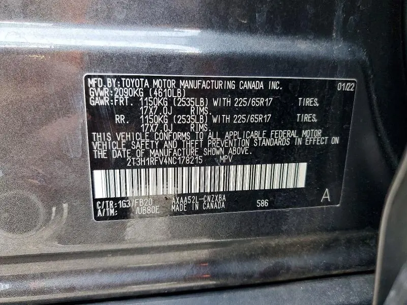 2022 TOYOTA RAV4 LE  
