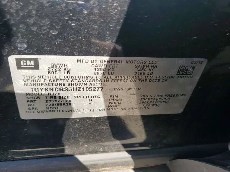 2017 CADILLAC XT5 PREMIUM LUXURY  