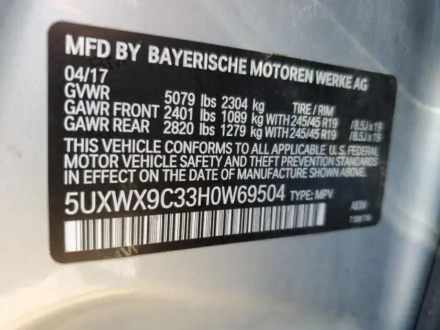 2017 BMW X3 XDRIVE28I  