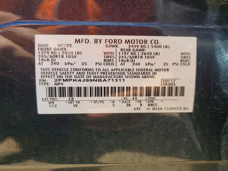 2022 FORD EDGE SEL  