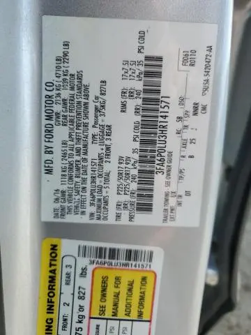 2017 FORD FUSION SE HYBRID  