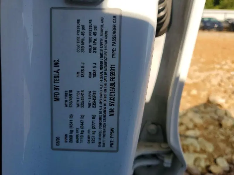 2020 TESLA MODEL 3   