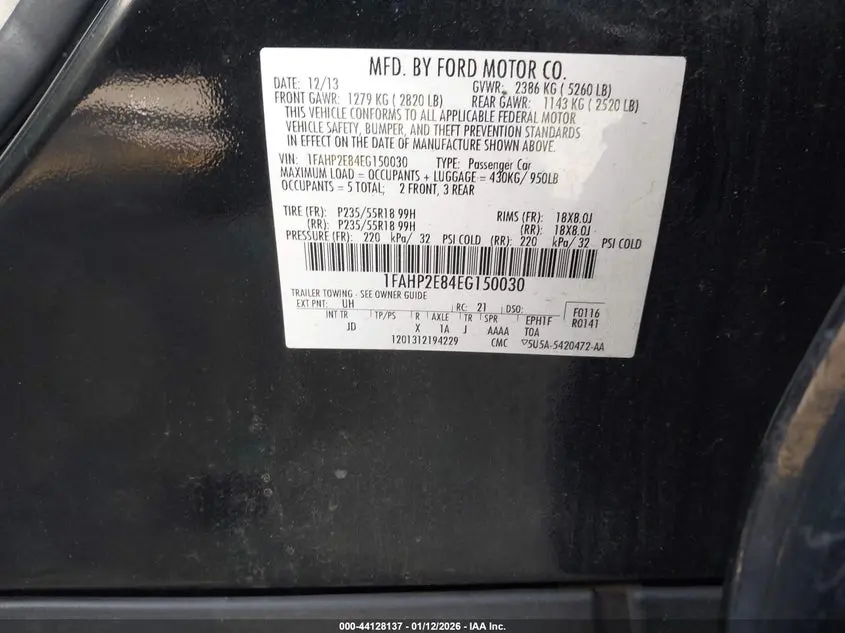 2014 FORD TAURUS SEL