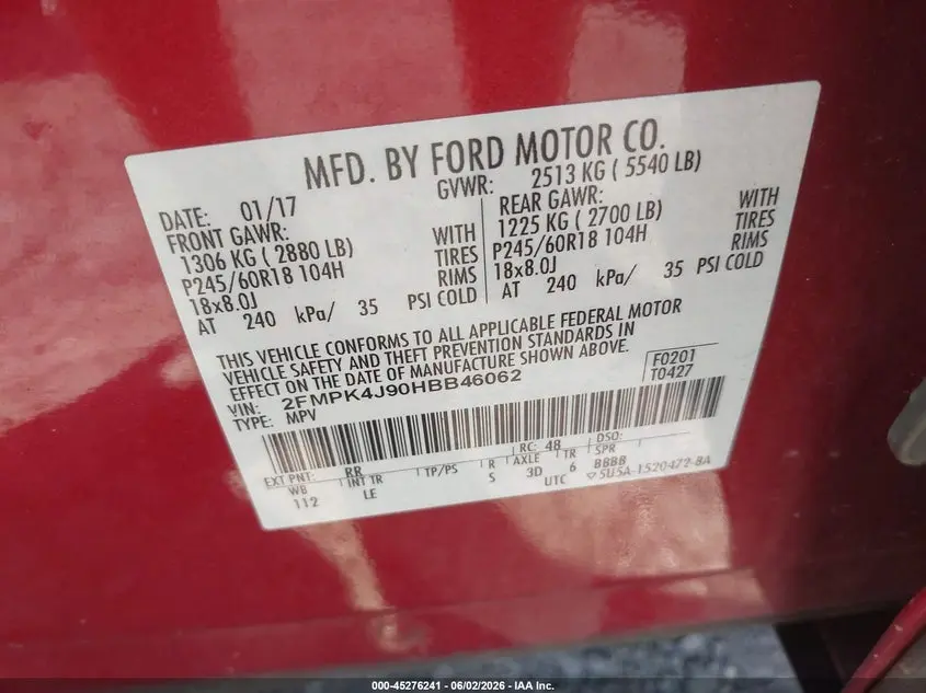 2017 FORD EDGE SEL