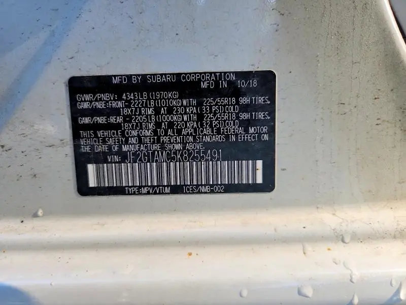2019 SUBARU CROSSTREK LIMITED  
