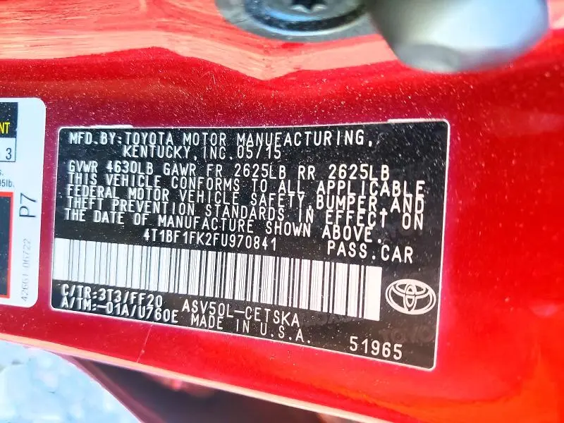 2015 TOYOTA CAMRY SE  