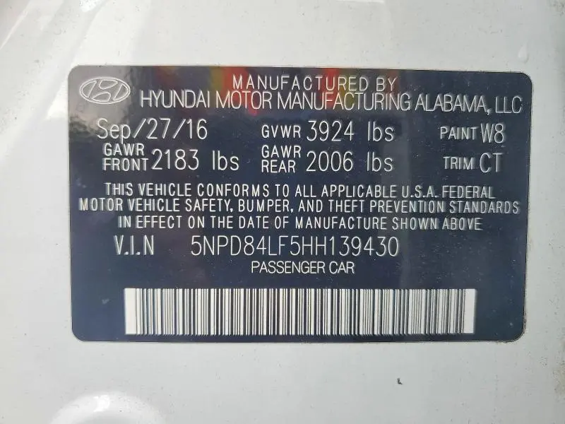 2017 HYUNDAI ELANTRA VALUE EDITION  
