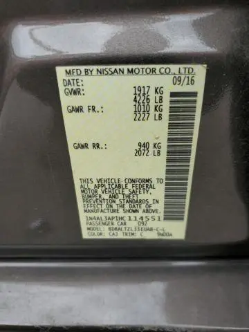 2017 NISSAN ALTIMA 2.5  