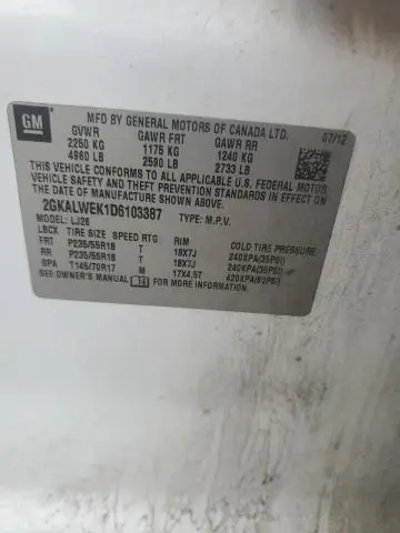 2013 GMC TERRAIN SLT  