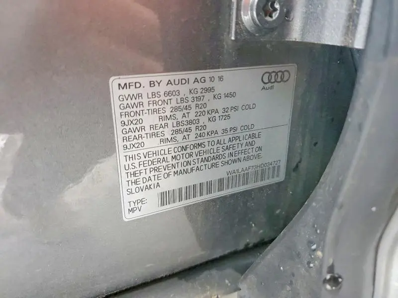 2017 AUDI Q7 PREMIUM PLUS  