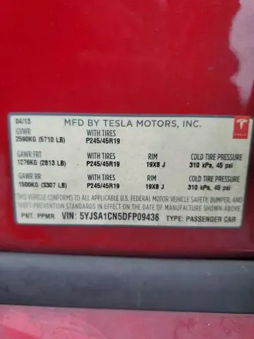 2013 TESLA MODEL S   
