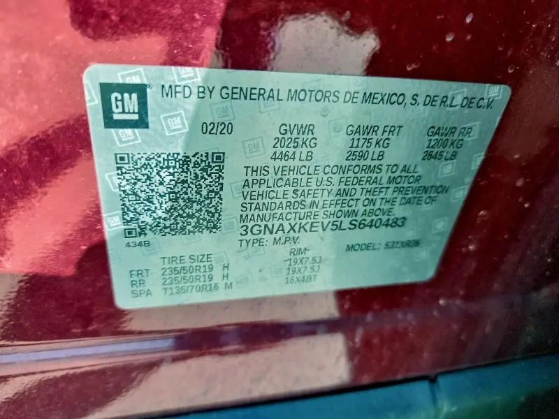 2020 CHEVROLET EQUINOX LT  