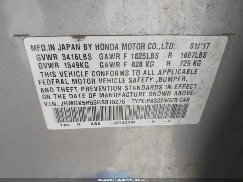 2017 HONDA FIT LX