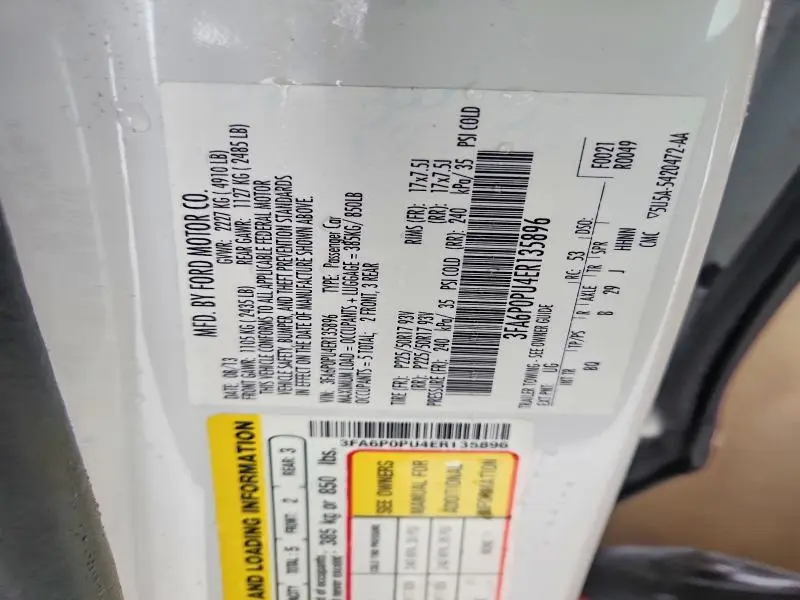 2014 FORD FUSION SE PHEV  