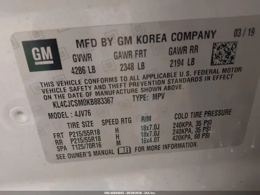 2019 BUICK ENCORE FWD ESSENCE