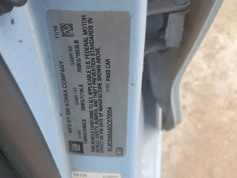 2016 CHEVROLET SPARK LS  