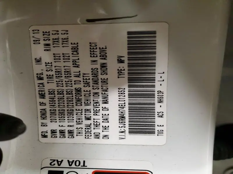2014 HONDA CR-V EXL  