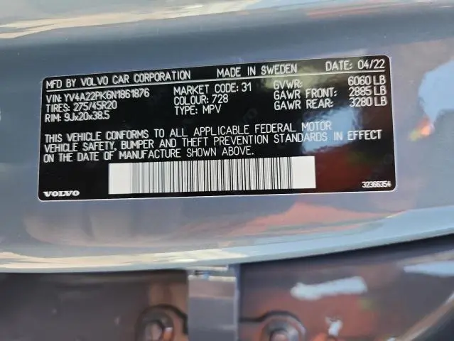 2022 VOLVO XC90 T6 MOMENTUM  