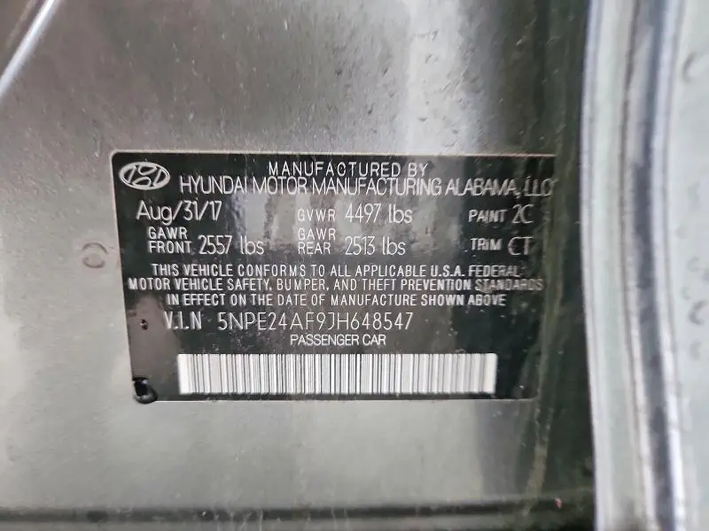 2018 HYUNDAI SONATA SE  