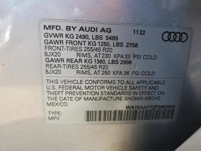 2023 AUDI Q5 SPORTBACK PRM PLS 45  