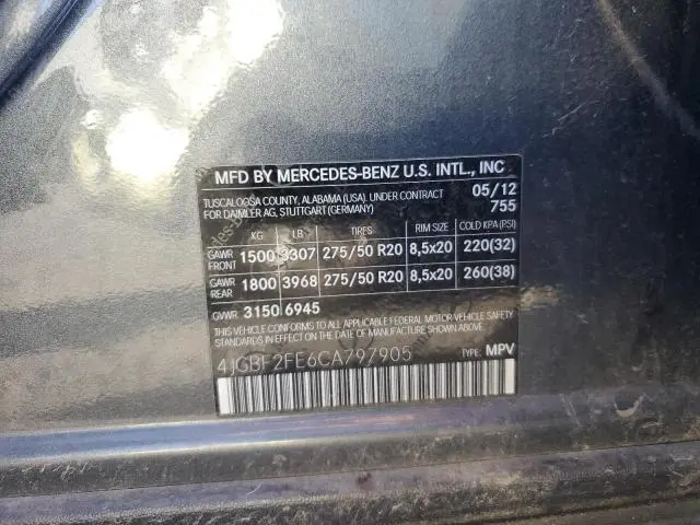 2012 MERCEDES-BENZ GL 350 BLUETEC  