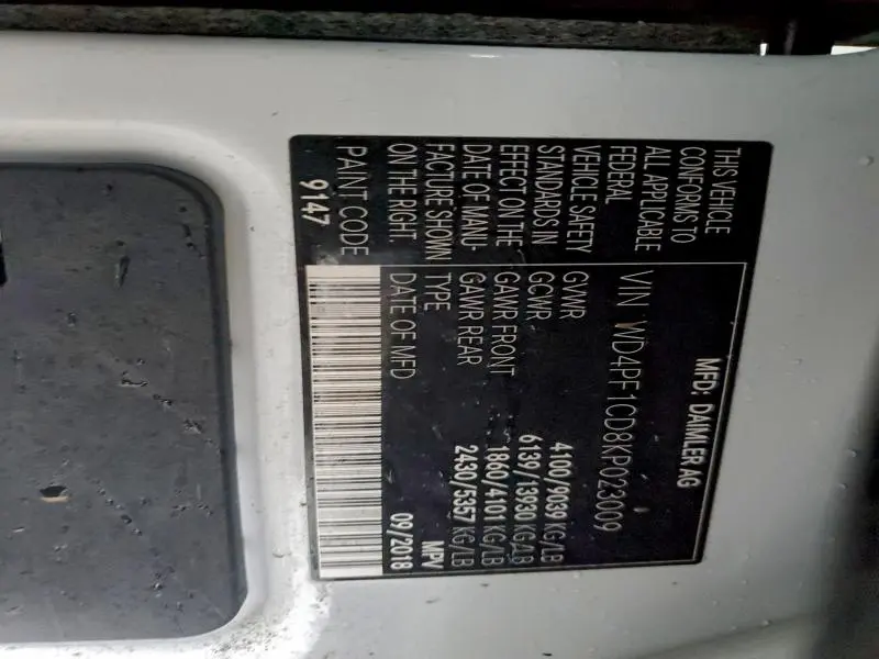 2019 MERCEDES-BENZ SPRINTER 2500/3500  