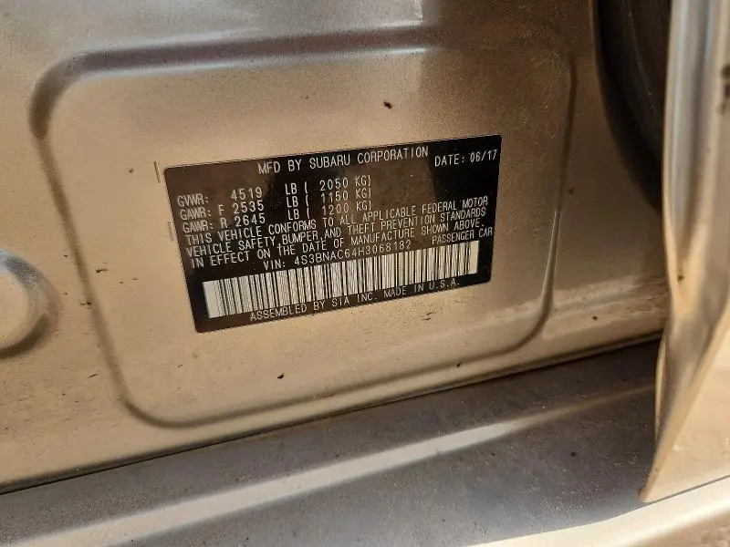 2017 SUBARU LEGACY 2.5I PREMIUM  