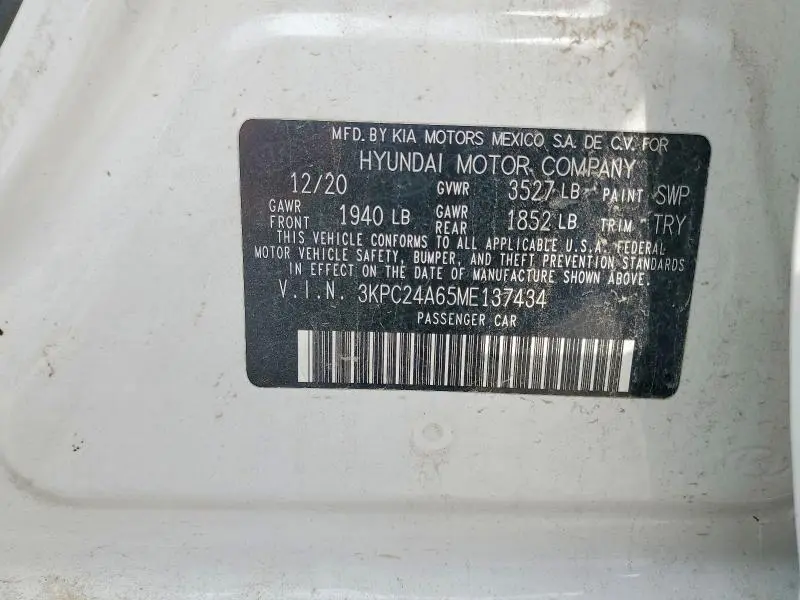 2021 HYUNDAI ACCENT SEL  